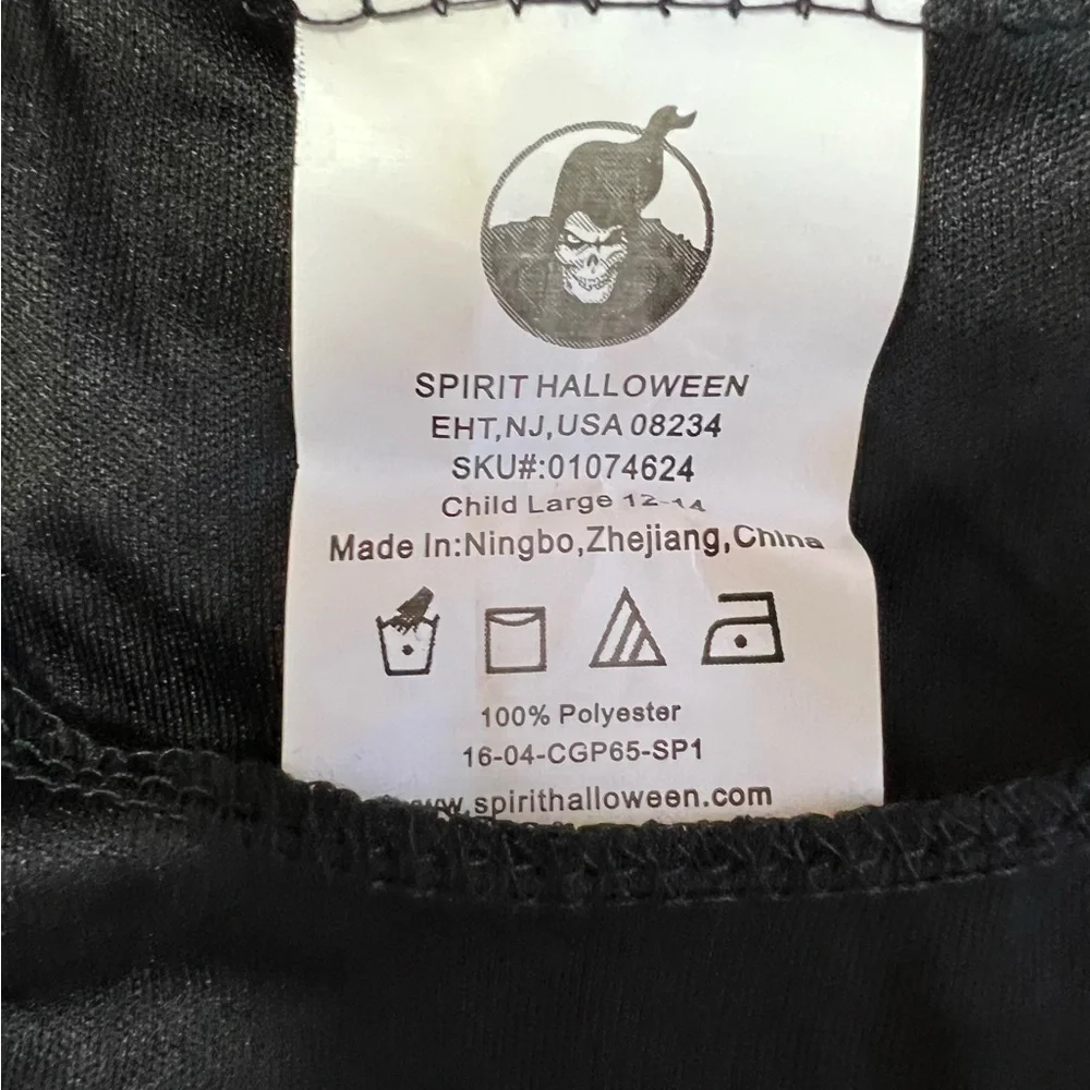 Spirit Halloween Hooded Unknown Phantom Costume Black Kid Large